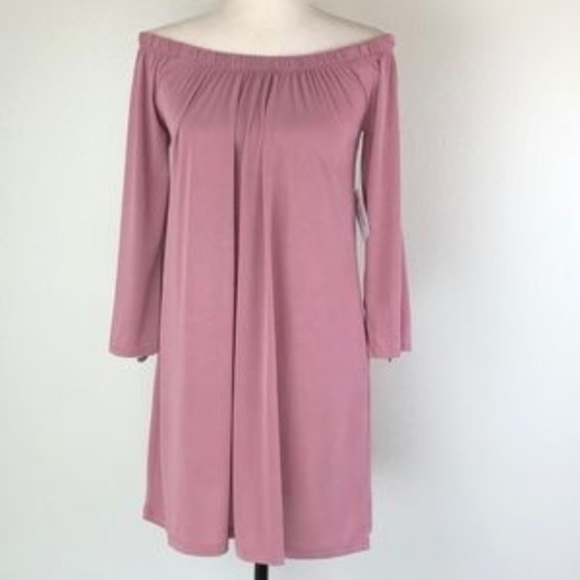 Strapless Mini Dress Tunic Bell Sleeve - Picture 3 of 5